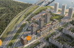 У Борского моста начинается строительство жилого комплекса из нескольких многоэтажек